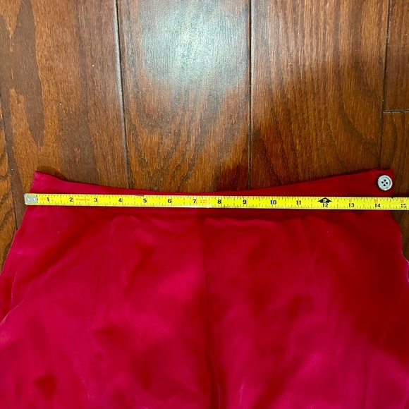 90s Vintage Laura Ashley Silk A-line Maxi Tea Length Skirt Shiny Rust Holiday - Picture 4 of 6